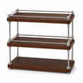 Solid pine adjustable three-tier countertop coffee organizer on pure white background