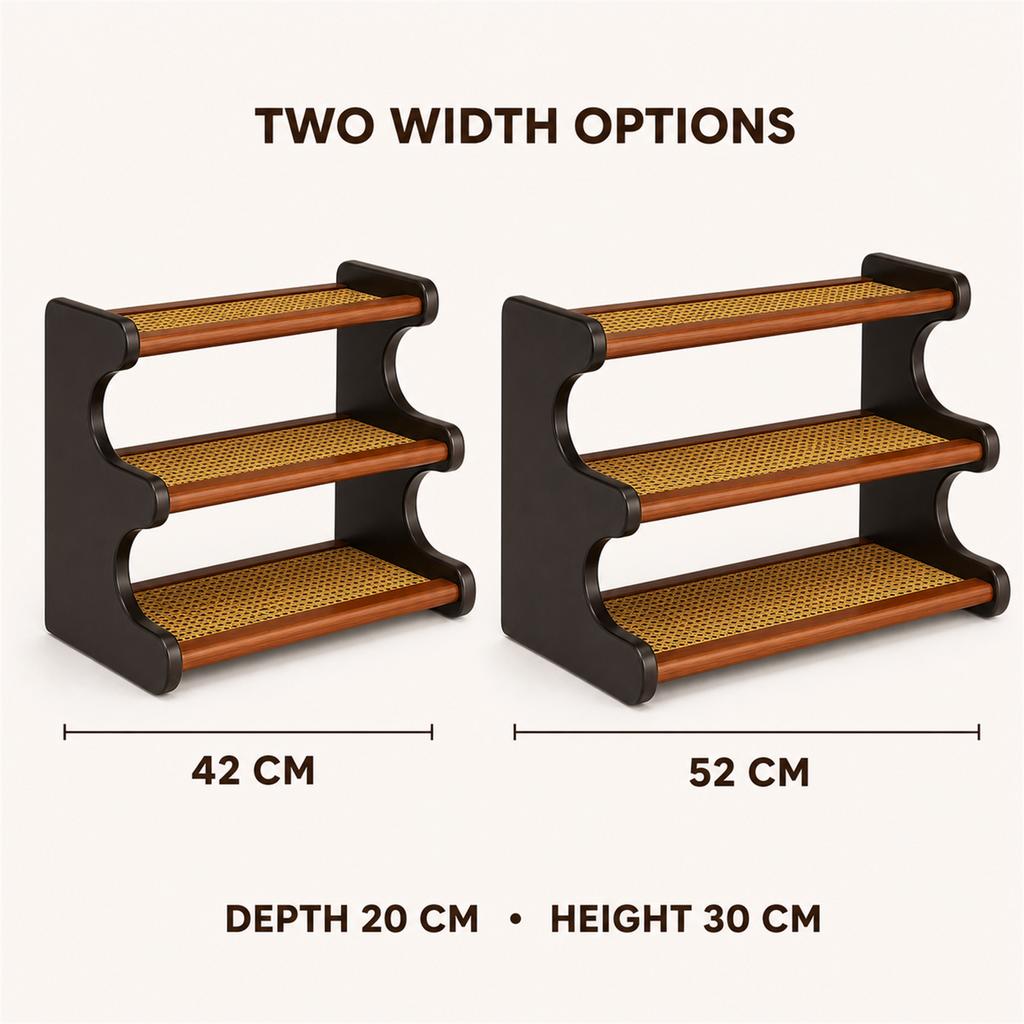 42 cm and 52 cm size guide for countertop coffee organizer