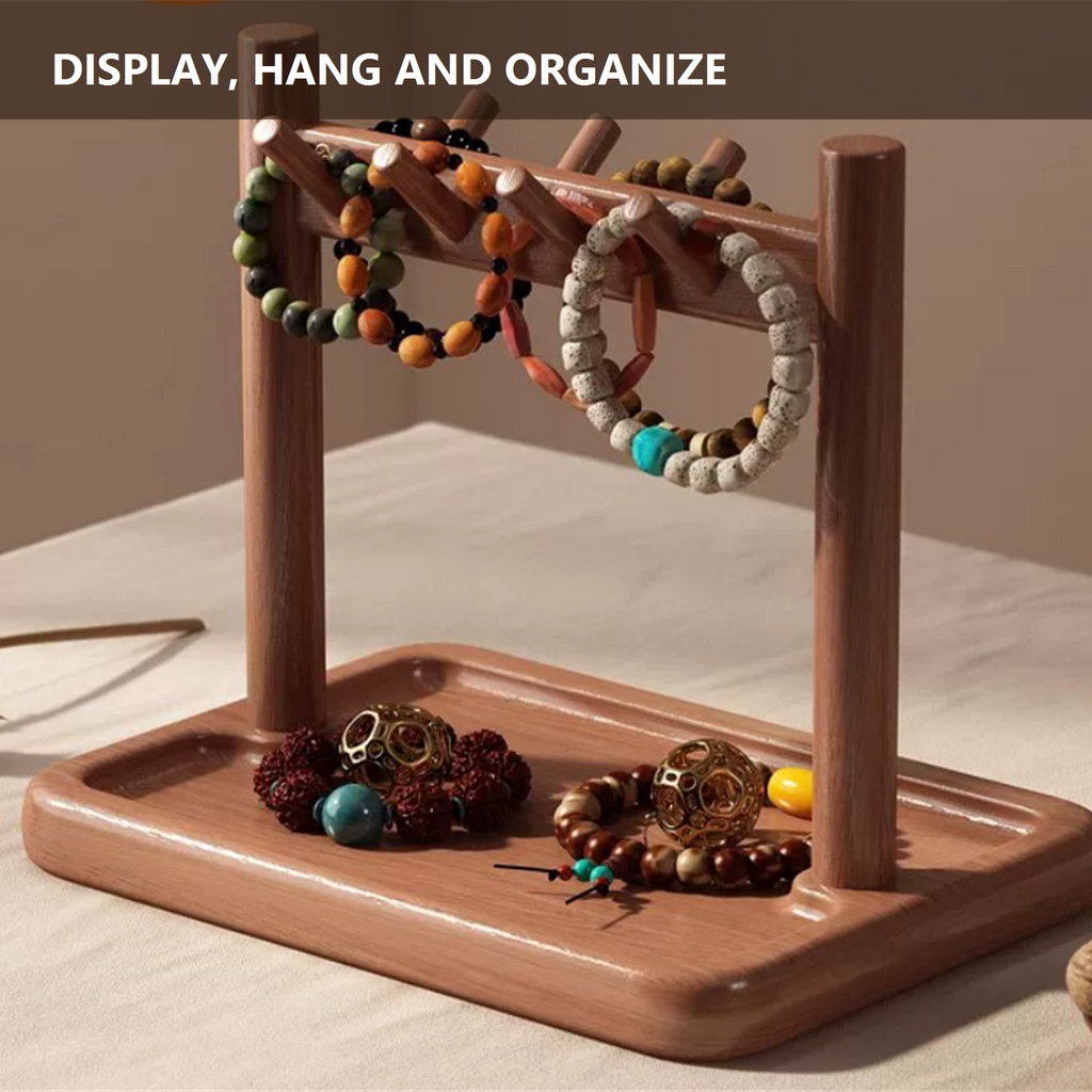 Solid wood desktop organizer used for jewelry and small accessories