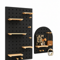 Textured Black Classic and Arch wall coffee pegboard organizers on white background