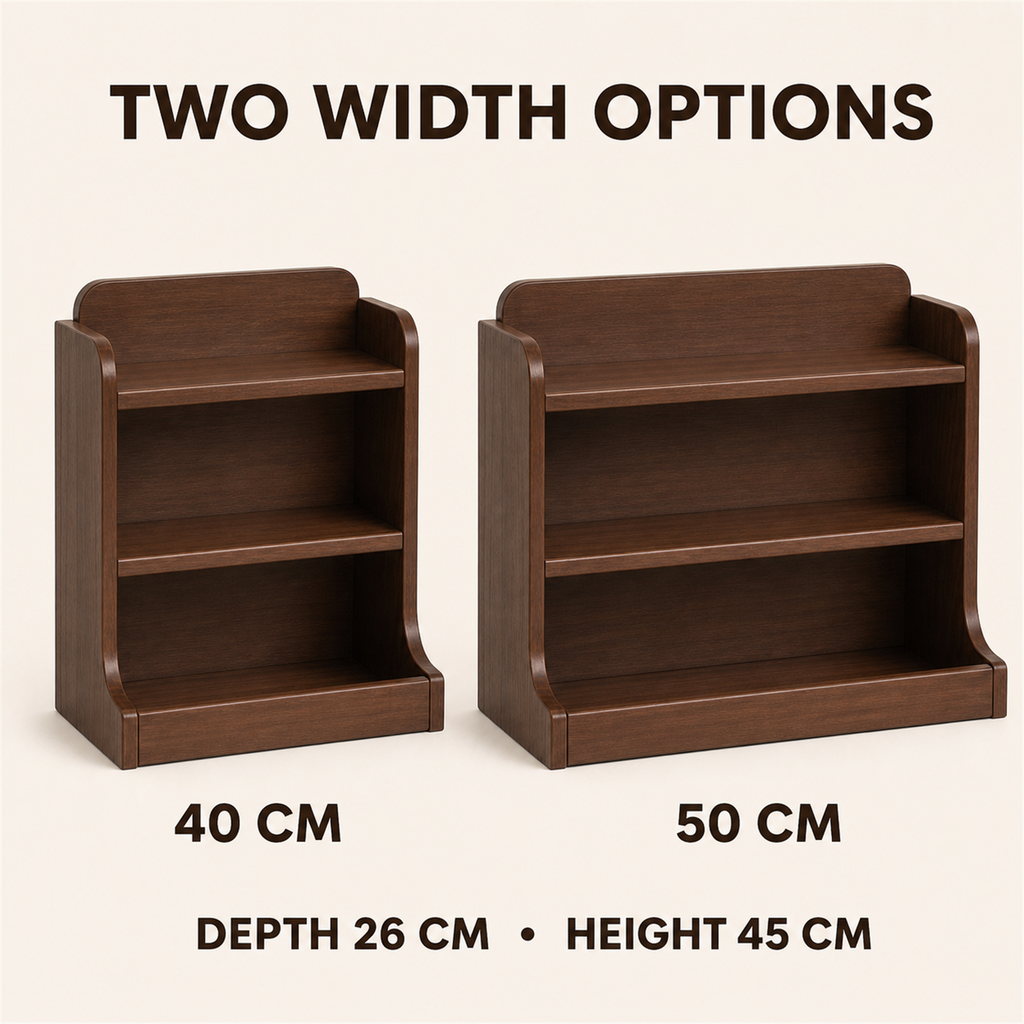 40 cm and 50 cm width size guide for three-tier organizer