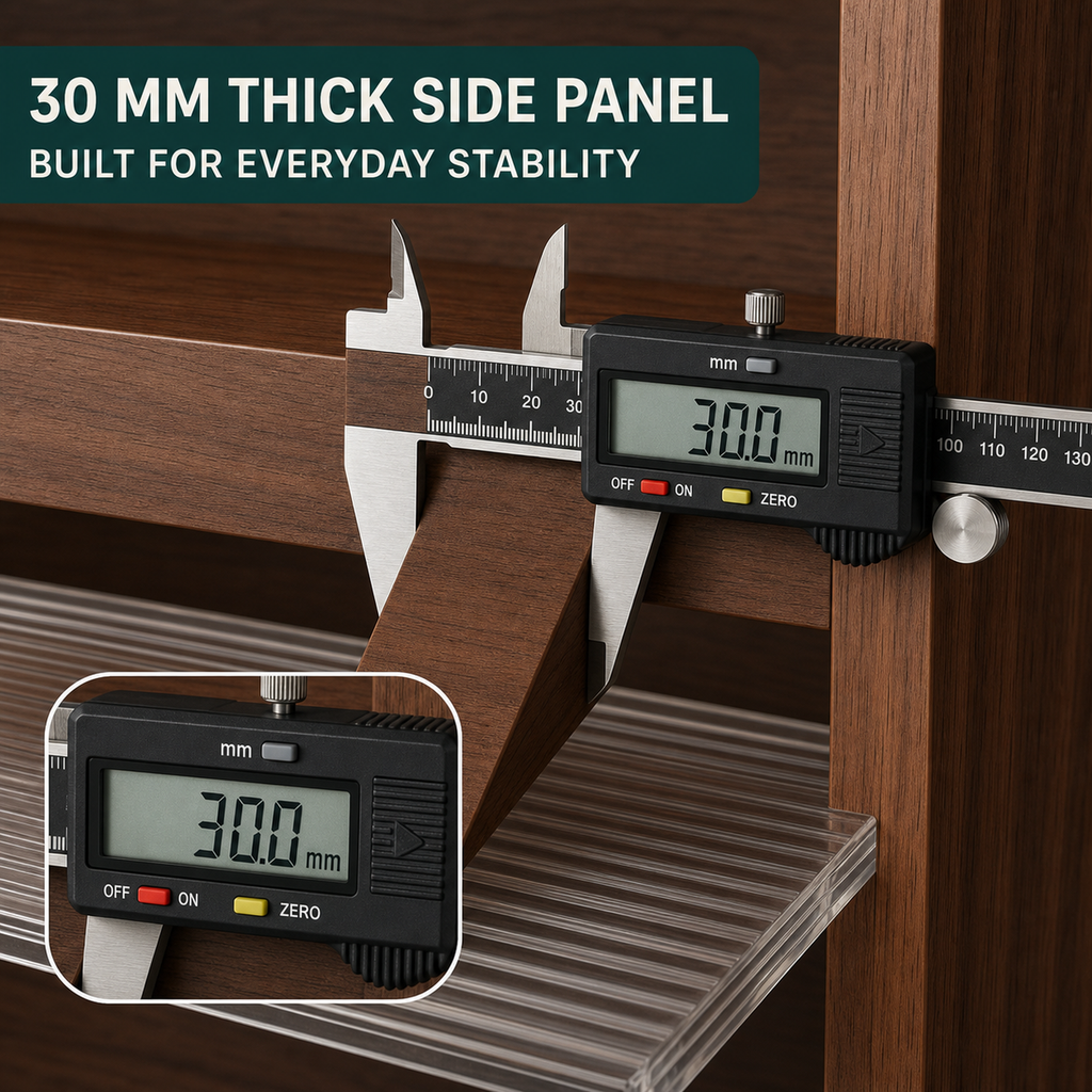 30 mm thick side panel supports everyday stability